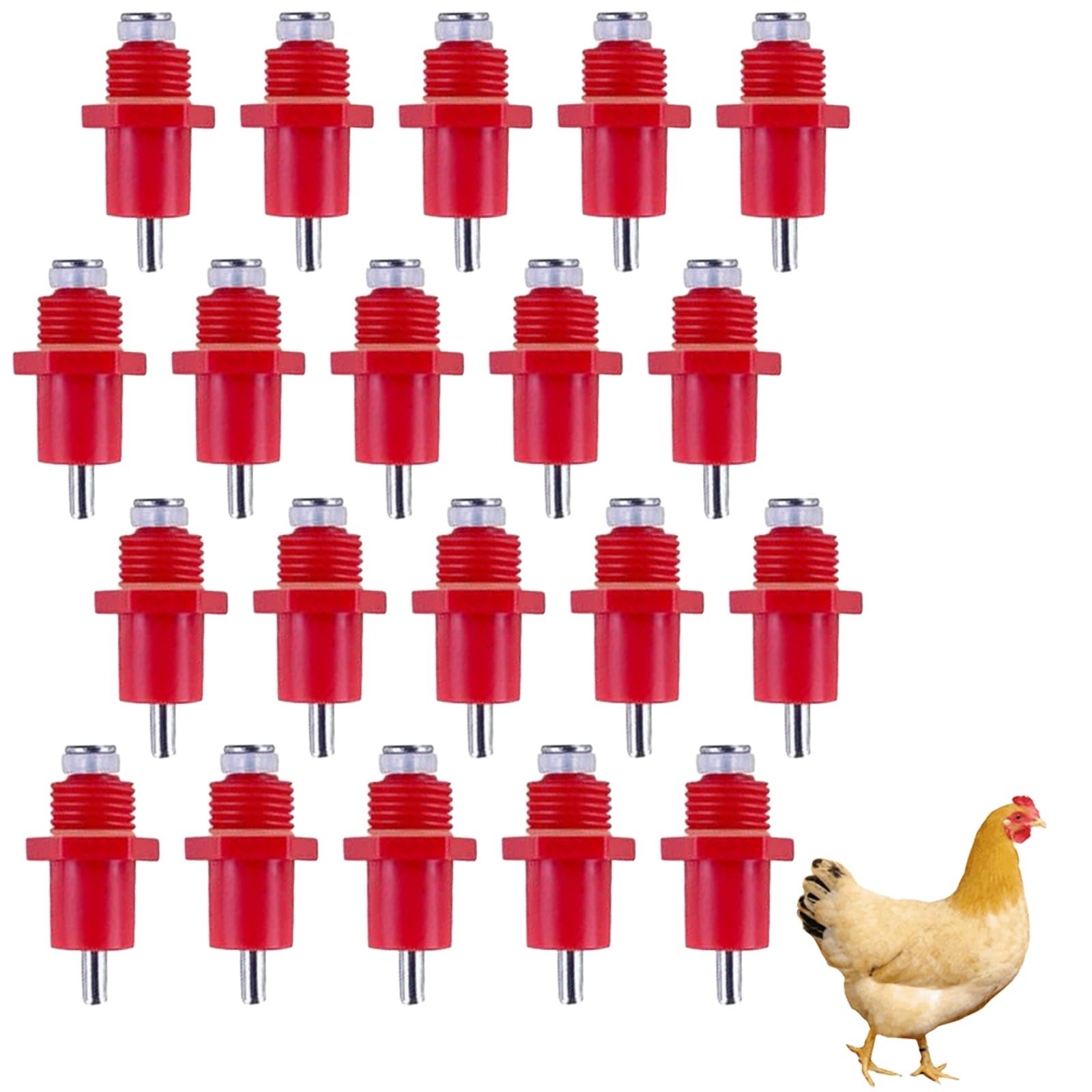 Amazon | HanaHaul ニワトリ用 水飲み器 20pcs 家禽用 ニップル 家禽用